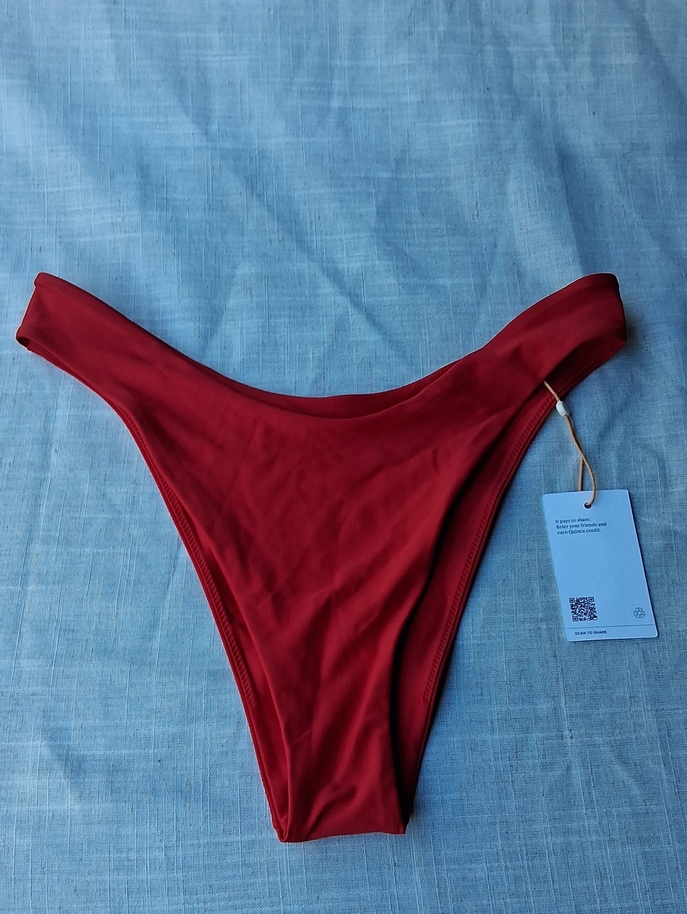 Quince Italian High-Leg Bikini Bottom Cherry Red L